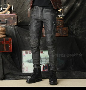 本革パンツメンズ バイク用レザーパンツ 牛革ライダースズボン レザーパンツメンズ  ライダースパンツ ツーリング バイク用品 オートバイ バイクズボンオシャレバイク用パンツ ラ