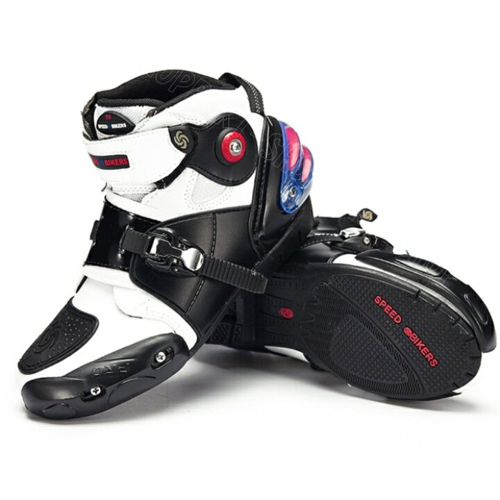 楽天市場 バイクシューズ 即納 白色 ライディングブーツ バイク用ブーツ バイク靴 レーシングブーツ バイクブーツ レーシングシューズ ショートブーツ ライディングブーツ メンズオートバイ靴 プロテクトスポーツブーツ バイク用靴 ライディングシューズ 送料無料 Biki