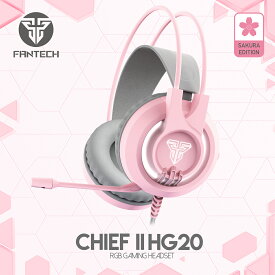 【60円クーポン★P2倍】ゲーミングヘッドセット Fantech 3.5mm 桜 ピンク 有線 ヘッドセット 高音質 ヘッドホン usb 軽量 ゲーム用 LED ライト PS4 対応 ヘッドセット 優れた互換性 PC マイク付き FPS/Xbox One 対応 贈り物