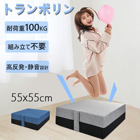 【2点で15％OFF★11/16日まで】トランポリン クッション 高反発 55x55cm 静音 滑り止め ポケットコイル 大きい ファブリック 四角 クッショントランポリン トランポリンクッション ダイエット エクササイズ ホーム ジャンプ 室内 子供 大人 運動 トレーニング ギフト