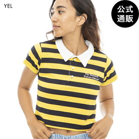 【OUTLET】【30%OFF】2023 エレメント レディース WMS BIG BORDER CROPPED POLO ポロシャツ YEL 【2023年夏モデル】 全1色 M/L ELEMENT EDEN