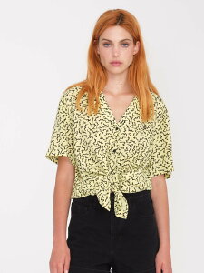 �y���������}���\�����Ԃ�P10�{�I�z�yOUTLET�z�{���R�� Womens Surfpunk Shirt - AURA YELLOW �S1�F XXS/XS/S/M/L/XL/XXL/D VOLCOM