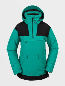 y}\ԂP10{IzyOUTLETz{R Womens Fern Insulated Gore Pullover - Vibrant Green S1F S/L VOLCOM
