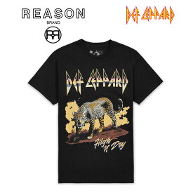 【2000円ポッキリ！】REASON リーズン DEFF LEPPARD デフ・レパード コラボ PYROMANIA TEE半袖 T-SHIRT プリント プリント コットン/B系/ストリート/ダンス衣装/チーム/カジュアル/アメカジ/インポート/M L XL 2XL 3XL/大きいサイズ/ビッグサイズ