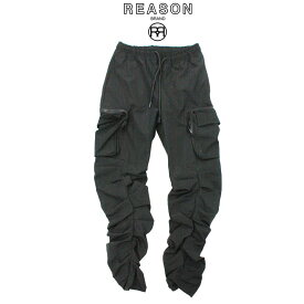 【2000円ポッキリ！】REASON/リーゾン/NYLON UTILITY SHIRRNG PANTS /シャーリング加工/カーゴパンツ/ポリエステル素材//B系/ストリート/ダンス衣装/チーム/カジュアル/アメカジ/インポート/M/L/XL/2XL/3XL/大きいサイズ/ビッグサイズ