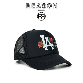 REASON リーズン LA HAT メッシュバック　ベースボール キャップ ラウンドカーブ B系 ストリート ダンス 衣装 チーム カジュアル アメカジ インポート フリーサイズ