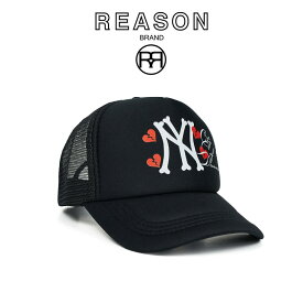 【セール半額！】REASON リーズン NY HAT メッシュバック　ベースボール キャップ ラウンドカーブ B系 ストリート ダンス 衣装 チーム カジュアル アメカジ インポート フリーサイズ