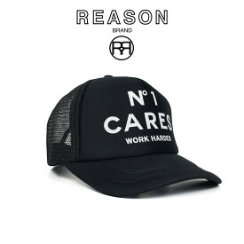 REASON リーズン CARES HAT メッシュバック　ベースボール キャップ ラウンドカーブ B系 ストリート ダンス 衣装 チーム カジュアル アメカジ インポート フリーサイズ