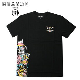 REASON/リーゾン LUCA TEE 前面プリント 半袖Tシャツ コットン素材 フロント及びサイドプリント /B系/ストリート/ダンス衣装/チーム/カジュアル/アメカジ/インポート/M/L/XL/2XL/3XL/大きいサイズ/ビッグサイズ