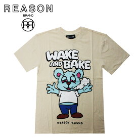 REASON/リーゾン WAKE&BAKE TEE 前面プリント 半袖Tシャツ コットン素材 インパクトあるコミックベアのプリント /B系/ストリート/ダンス衣装/チーム/カジュアル/アメカジ/インポート/M/L/XL/2XL/3XL/大きいサイズ/ビッグサイズ