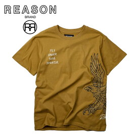 【1000円ポッキリ】REASON/リーゾン FLY HIGHER TEE 前面プリント 半袖Tシャツ コットン素材 インパクトあるプリント /B系/ストリート/ダンス衣装/チーム/カジュアル/アメカジ/インポート/大きいサイズ