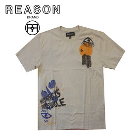 【SALE半額】REASON/リーゾン IMPOSSIBLE TEE フロント/バックに両面プリント＆刺繍入り 半袖Tシャツ コットン素材 プリント /B系/ストリート/ダンス衣装/チーム/カジュアル/アメカジ/インポート