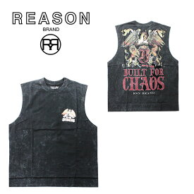 【SALE半額】REASON/リーゾン CHAOS MUSCLE TEE 両面プリント入り ノースリーブTシャツ タンクトップ コットン素材 プリント /B系/ストリート/ダンス衣装/チーム/カジュアル/アメカジ/インポート