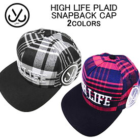 ジャスリブ 帽子・キャップ JSLV HIGH LIFE PLAID SNAPBACK CAPストラップバックキャップ・メンズ/レディース(男女兼用)(フリーサイズ) MHA 1017