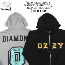 日本未発売！ダイヤモンド・サプライ 限定コラボパーカー DIAMOND SUPPLY CO. OZZY ZIP HOODIESOZZY OSBOURNE(オジー・オズボーン)・スウェット・フリース・フルジップ・トップス・ダイアモンド・メンズ(男性用)・(S M L XL XXL サイズ) B21DMPG203