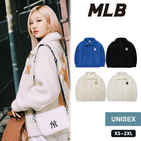 [MLB KOREA] Basic Mega Logo Stand Neck Fleece Jumper 男女兼用 ユニセックスフリースジャケット メンズレディース 暖かい 冬用冬服 保温 トレンドおしゃれカジュアルストリート韓国ファッション学生 大人 カップル 人気商品 3AFDB0326