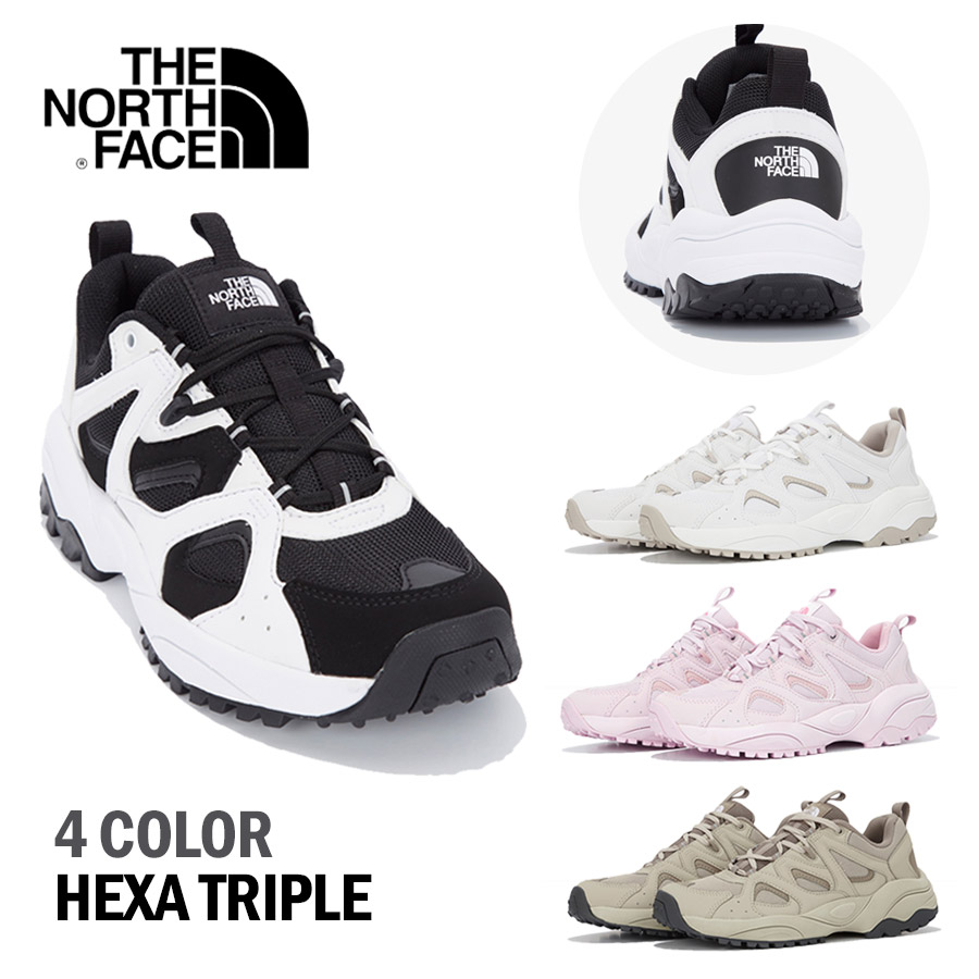 THE NORTH FACE ザノースフェイスHEXA TRIPLE  スニーカーシューズ運動靴ユニセックス機能性インソールカジュアルストリートシンプル人気商品メンズレディースおしゃれ100%正規品  4カラー（ホワイト、ピンク、ベージュ、ブラック）NS95M53 | bimishop