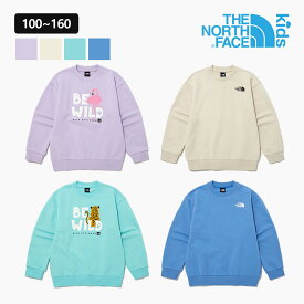 [THE NORTH FACE KIDS] ノースフェイス キッズ 長袖 Tシャツ トレーナー スウェットシャツ キッズ アウトドア 男の子 女の子 動物 グラフィック ドロップショルダー ロングスリーブ K'S ANI-MATE SWEATSHIRTS 通学 遠足 旅行 キャンピング デイリー ゆったり 4色 NM5MP03