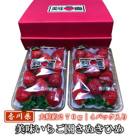 美味いちご園 さぬきひめ 大粒約270g×4パック 香川県産