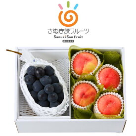 【お中元 夏ギフト】さぬき讃フルーツ ピオーネ＆桃セット（香川県産）冷蔵便 化粧箱入り