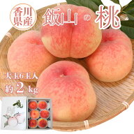 桃 もも 香川県産 飯山の桃 2kg 6玉入 / 7-8玉入 お中元 ギフト 送料無料 超大玉 飯南の桃 贈答用 産地直…