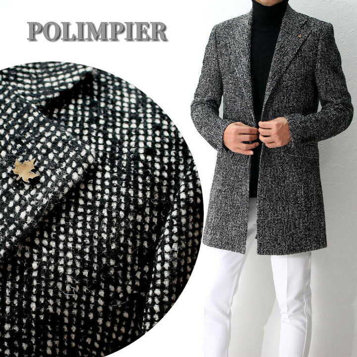 楽天市場】チェスターコート ツイード ハーフコート メンズ シングル  