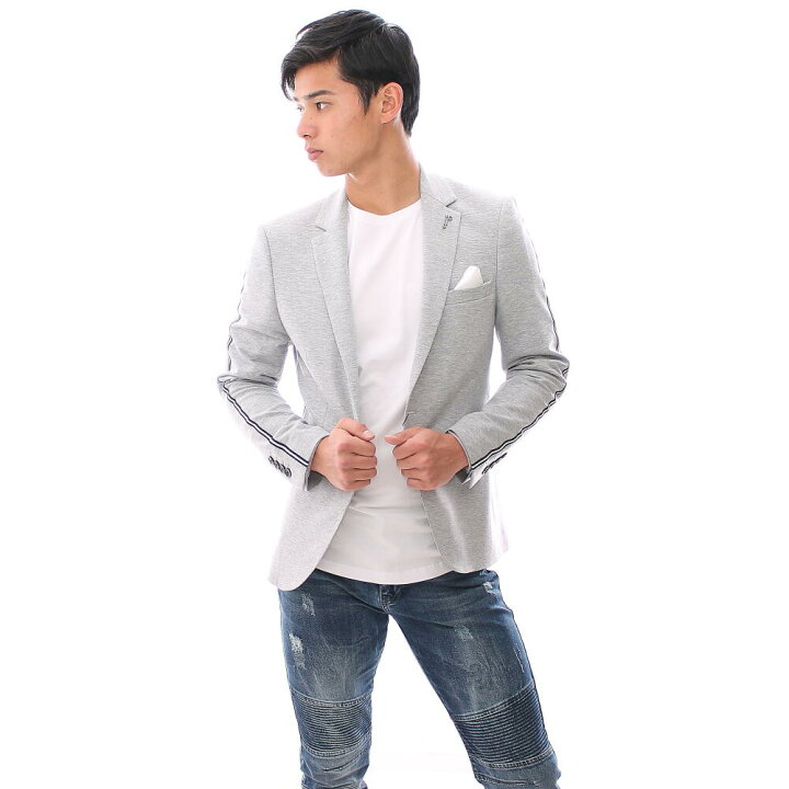 楽天市場】テーラードジャケット メンズ 春 ジャージー ストレッチ  