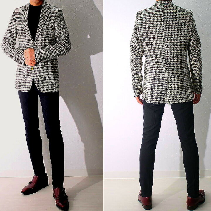楽天市場】ツイード ジャケット テーラードジャケット 千鳥柄 ブレザー  