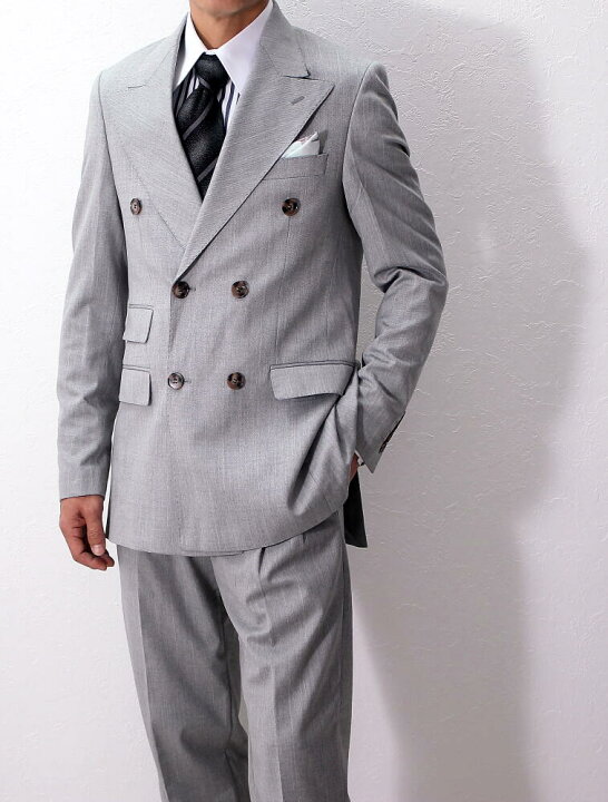 楽天市場】テーラードジャケット ダブル ブレザー メンズ ライトグレー  