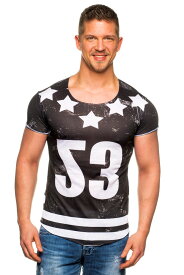 Tシャツ　半袖 メンズ Stars　黒