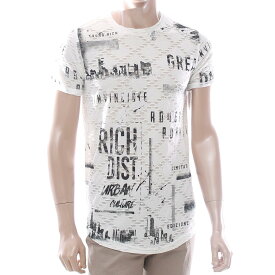 Tシャツ 半袖 メンズ チュニック丈 白/黒 派手 プリント コットン ドイツ ブランド　S-XL　父の日　プレゼント