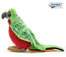 HANSA 6459 キーホルダー オウム 14cm PARROT KEYCHAIN BH6459 キーチェーン ファー ぬいぐるみ ハンサ クリスマス 誕生日 プレゼント 動物 鳥 小鳥 アニマル 置物 人形 フィギュア KOESEN ケーセン 大きい マスコット 実物大 大型