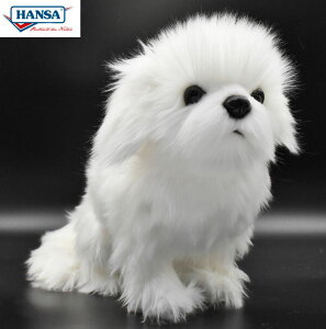 HANSA 7323 シーズー ホワイト 白 30cm SHIHTZU DOG WHITE BH7323 いぬ イヌ ぬいぐるみ ハンサ もふもふ クリスマス 誕生日 プレゼント 動物 犬 猫 鳥 うさぎ ペンギン アニマル 置物 人形 フィギュア KOESE