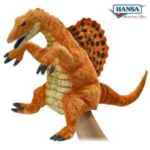 HANSA BH7760 ハンドパペット スピノサウルス オレンジ 42cm SPINOSAURUS PUPPET 恐竜 リアル ぬいぐるみ 操り人形 手人形 指人形 腹話術 ハンサ クリスマス 誕生日 プレゼント 動物 アニマル 置物 人形