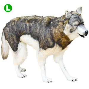 HANSA 森林オオカミ100 L100(cm) 5496 狼 ウルフ ぬいぐるみ ハンサ 狼 クリスマス 誕生日 プレゼント 動物 犬 猫 鳥 うさぎ ペンギン アニマル 置物 人形 フィギュア KOESEN ケーセン 大きい マスコッ