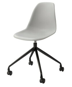 カトル 回転チェア CL-508GY グレー チェア 回転チェア デスクチェア オフィスチェア 座面回転 キャスター付き 移動可能 肘なし アームレス シェル型 曲線美 スタイリッシュ シンプル おしゃれ