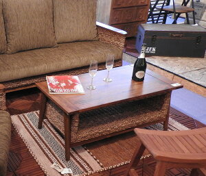 コーヒーテーブル nrs-454azm アバカ マニラ麻 い草 ラタン 机 センターテーブル 机 リビングテーブル ローテーブル アメリカン 北欧 ビンテージ アンティーク 天然木 コーヒーテーブル ナチュ