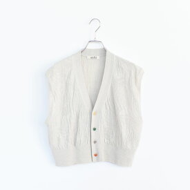 unfil（アンフィル）/cotton & cashmere links pattern-knit vest パターンニットベスト【2024春夏】