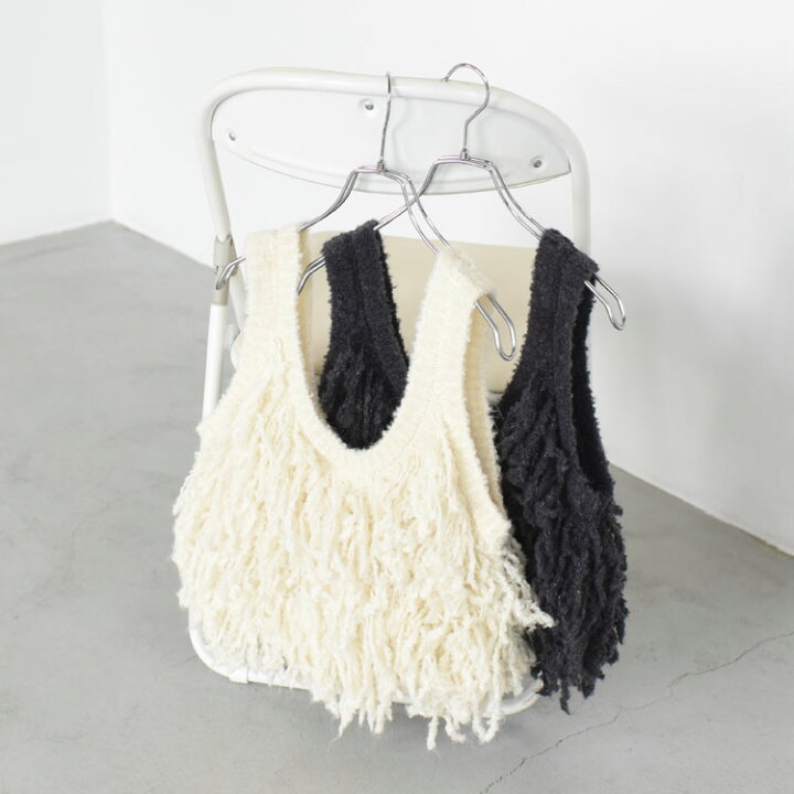 楽天市場】anuke（アンヌーク）/Fringe Knit Bustier フリンジニット 