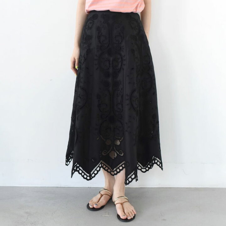 25SS未使用THE SHINZONEシンゾーンエンブロイダリーレーススカート 