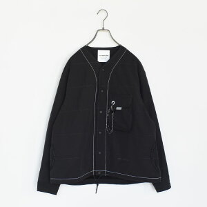 and wander�i�A���h�����_�[�j/Cotton Nylon Octa collarless shirt jacket �R�b�g���i�C���� �I�N�^ �J���[���X�V���c�W���P�b�g/574-5281056�y2025�V���i�z