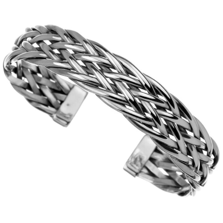 楽天市場】ワイドメッシュバングル メンズ シルバー925 幅13mm 
