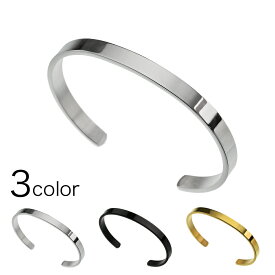 ＼12/5限定P10倍／SALE10%OFF&割引クーポン　Binich(ビニッチ) 6mm ステンレス バングル メンズ ブレスレット 定番 シンプル 金属アレルギー シルバー ゴールド ブラック [ステンレスブレスレット]