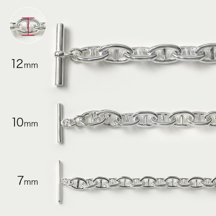 楽天市場】アンカーチェーン ブレスレット メンズ シルバー925 幅12mm 