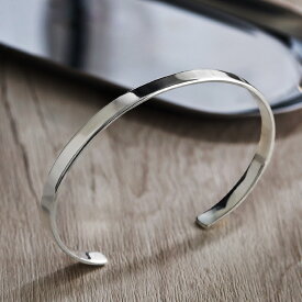 ＼12/5限定P10倍／SALE10%OFF&割引クーポン　Binich(ビニッチ) 定番 5mm幅 プレーン バングル 平打ち シルバー925 アクセサリー シンプル ブレスレット メンズ 重ね付け 細め 調節可能[シルバーブレスレット]