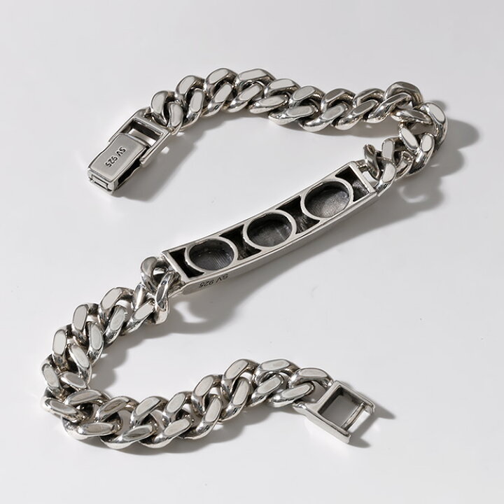 楽天市場】Binich(ビニッチ) 7.5mm シンプル ID ブレスレット シルバー 