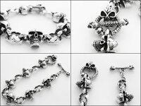 バイオレントスカルブレスレットシルバー925