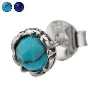 Binich(ビニッチ) カッティング ストーン ラウンド スタッドピアス メンズ シルバー925 アクセサリー タ…