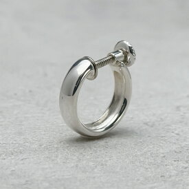 SALE10％OFF！さらに割引クーポン　Binich(ビニッチ) シンプル フープ イヤリング メンズ レディース シルバー925 アクセサリー ネジ式 スクリュー ピアス穴不要 ノンホールピアス [シルバーピアス] 片耳用 (1個売り)
