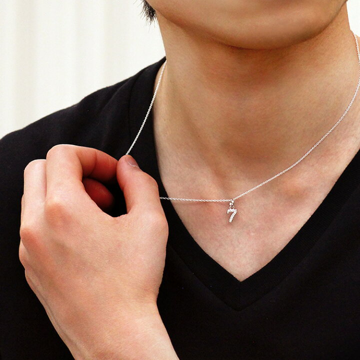 通販 激安 数字 アクセサリー メンズ ペンダント ジルコニア レディース トップのみ ネックレス ドットライン シルバー925